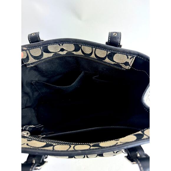 Y2K Era Coach Shoulder Bag Iconic Black and Gray Monogram Print Purse - Picture 16 of 16